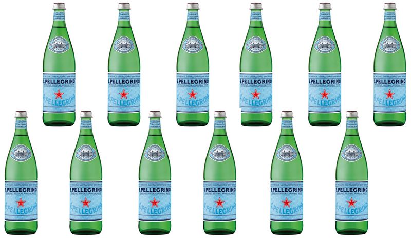 San Pellegrino Sparkling Water - Glass Bottle - 750ml - 12 Pack