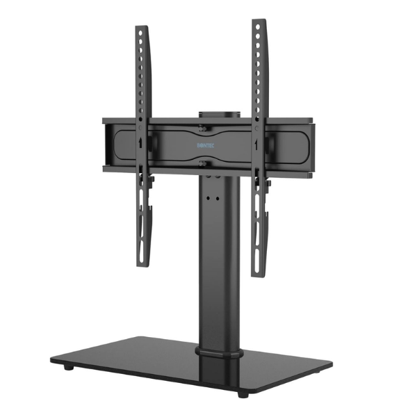 Bontec Swivel TV Stand 26-55" | Height Adjustable | Tempered Glass Base