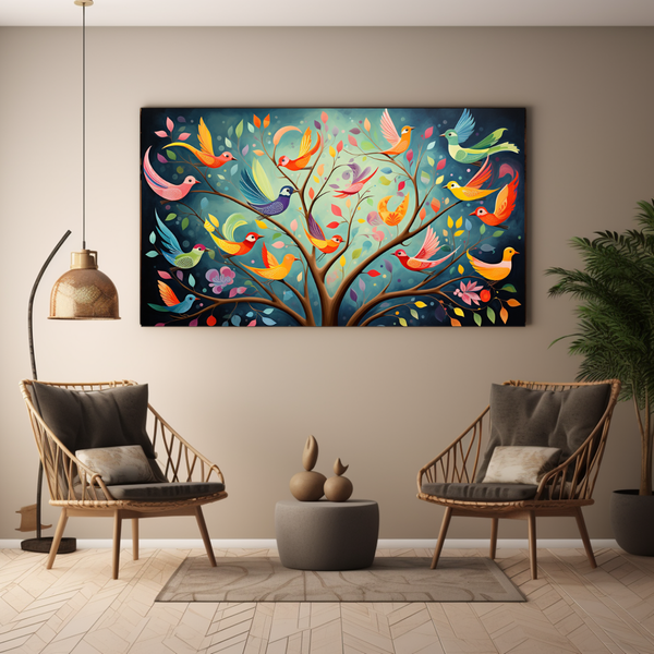 Canvas Wall Art - Fluttering Birds - BK0135