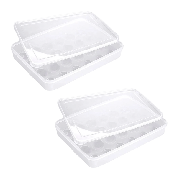 2 Pack Stackable Egg Storage Containers - 24 Eggs