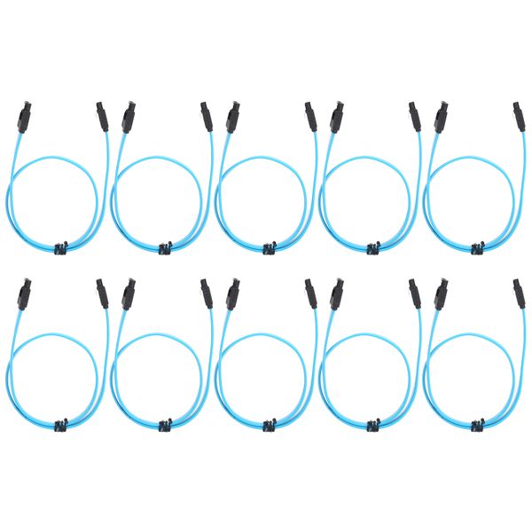 10 Pieces SATA3.0 Data Cables for SSD CD Drive Blue