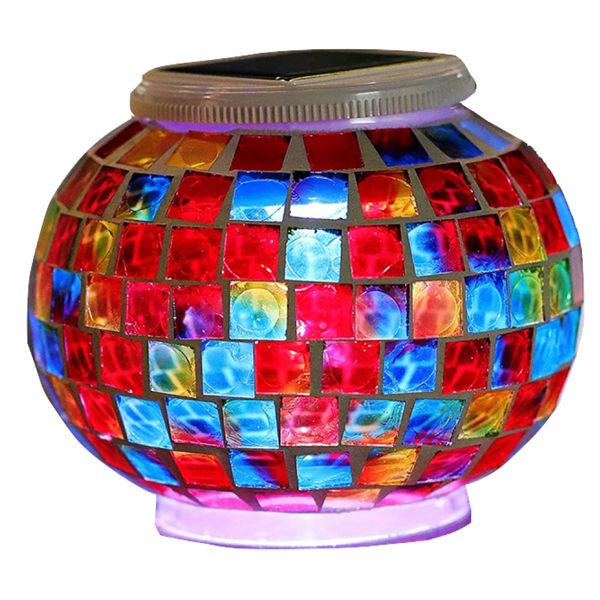 Home Garden Decor Colour Changing Mosaic Style Solar Light Fun (13x10cm)