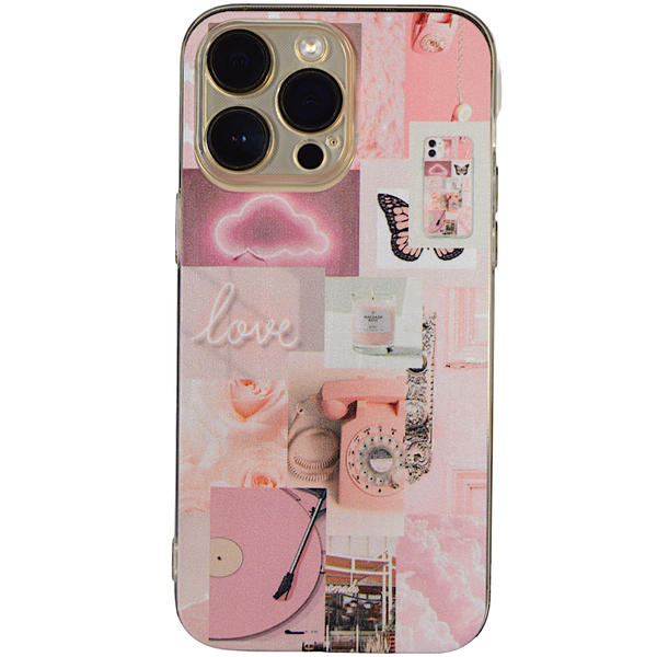 Pink Aesthetic - Phone Case with Pro Cam &amp; Clear Rim - Iphone 14 Pro Max