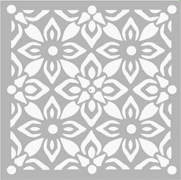 Beautiful Large Tile Flower Stencil 2 (60cm)