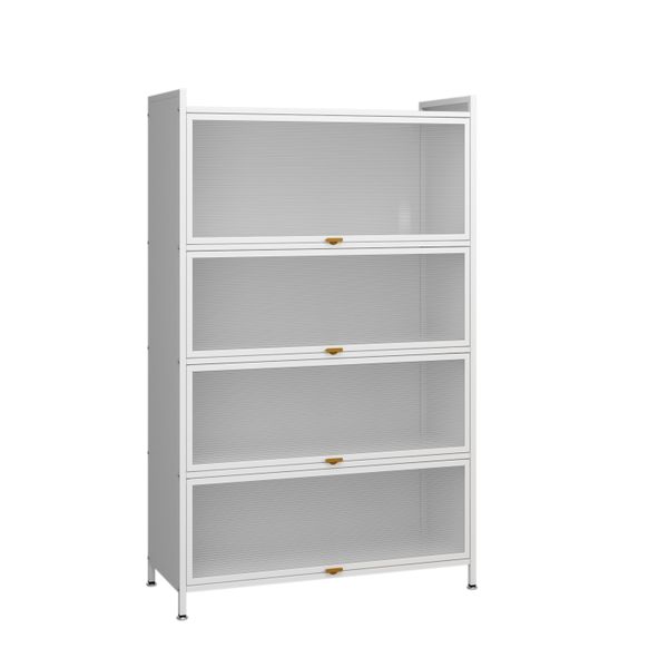 Steel 4-Tier Cupboard Standing Organizer Bakers Rack Kitchen Storage Rack - White
