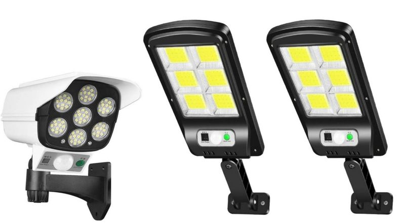 LED Solar Street Light and Security PIR Motion Sensor Light Set