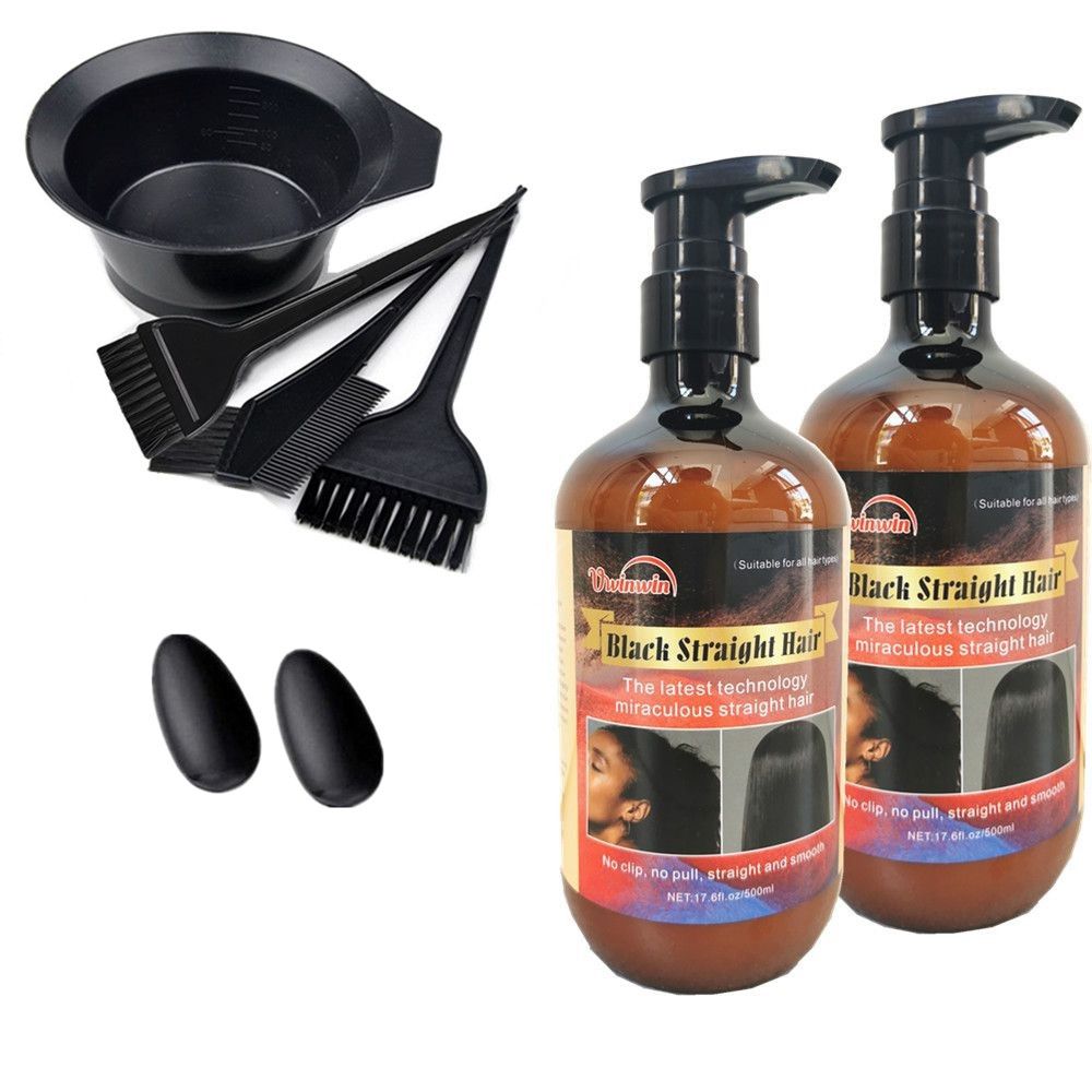 2x Hair Relaxer Hair Straightener Japanese Relaxer 500ml +Mixing Bowl