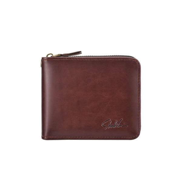 Men's Wallet PU Short Zipper Multifunctional Wallet