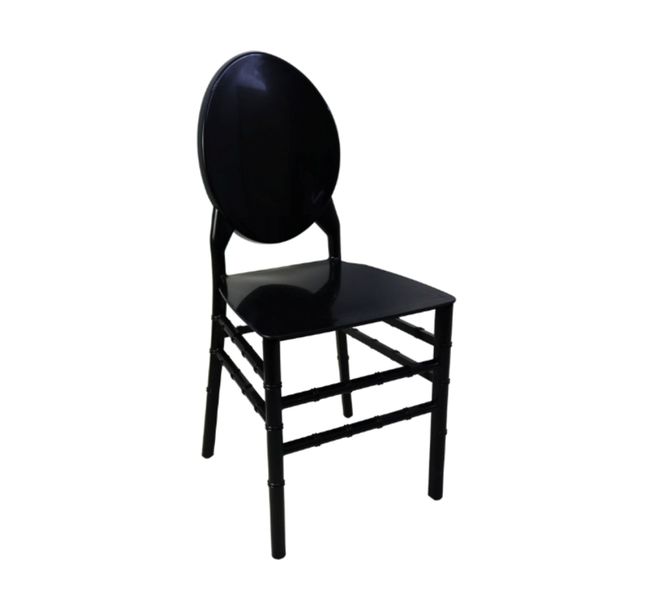 Black Oval Back Resin Chair