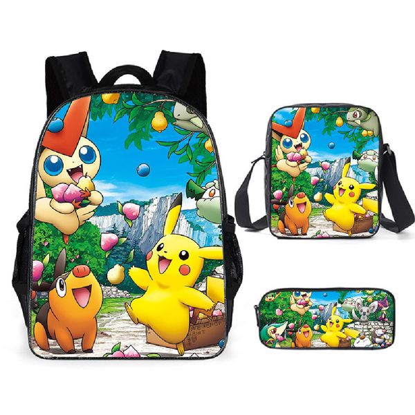 Kids School Backpack 3-Piece: Bag, Lunch Box &amp; Pencil Case Dandy's World