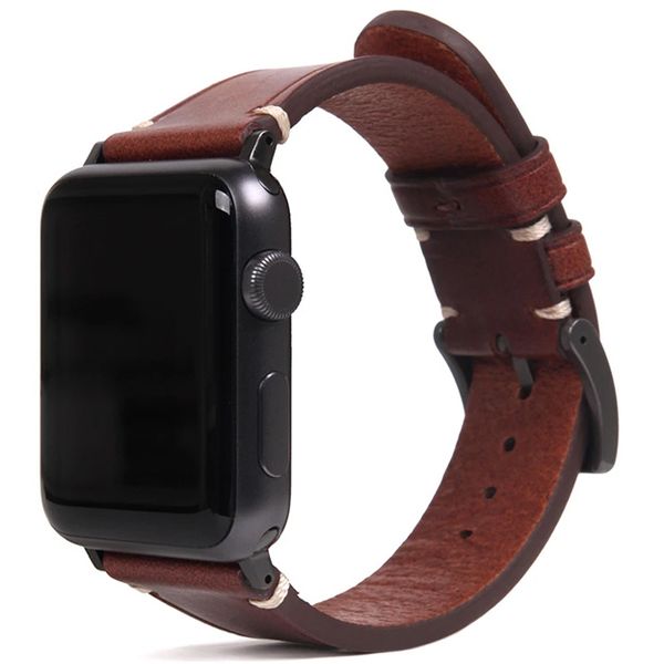 SLG D7 Italian Buttero Leather Strap For Apple Watch 42/44mm - Brown