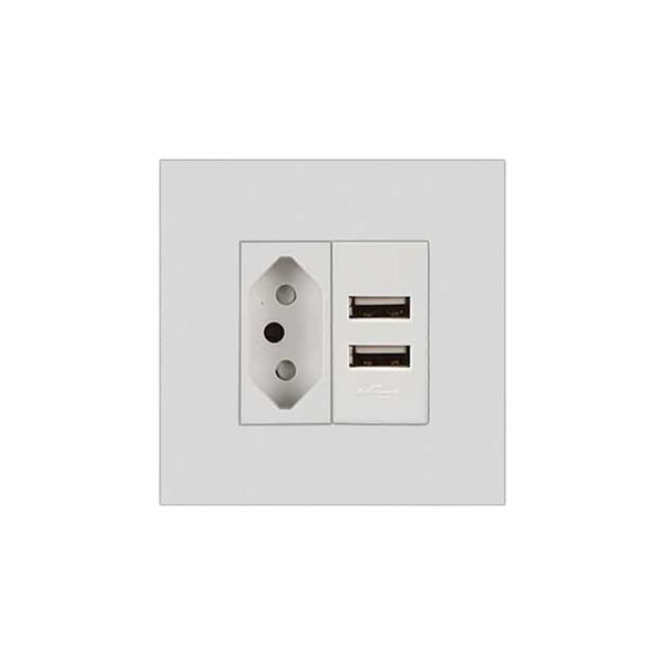 ACDC - 1x N-Type Sa 16A 2x 2.1A Usb Charger 3x3 White Orion
