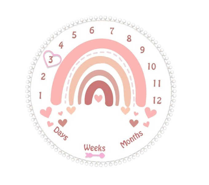 Milestone blanket - Rainbow pompom