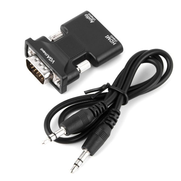 HDMI Compatible VGA Converter Adapter 1080P VGA Adapter 3.5MM Audio Jack