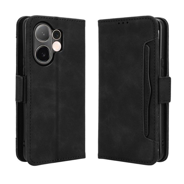 Multi Card Groove Leather Cover Compatible With Vivo V60 Lite 4G/5G