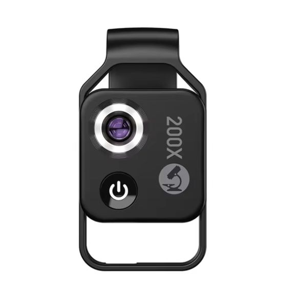 200x Phone Microscope - 0.3mm Focus, USB-C, LED Light, 17.5g Ultra-Portable