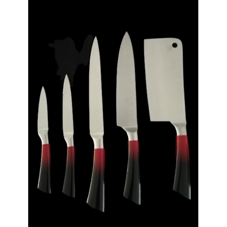  Kitchen Knife Set, 9-Piece Red Knife Set with Acrylic