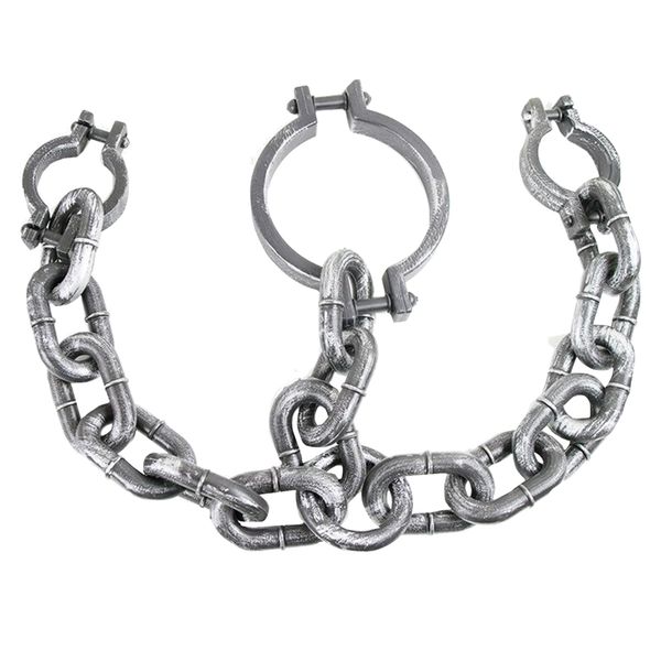 Fashion Pretend Dangerous Prisoner Neck &amp; Wrist Costume Chain