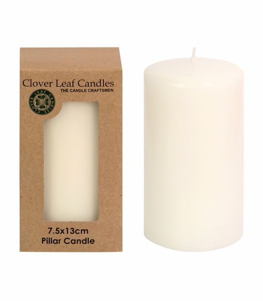 6 x Clover Leaf Candles - Decor Pillar Candle - (7.5x13cm)