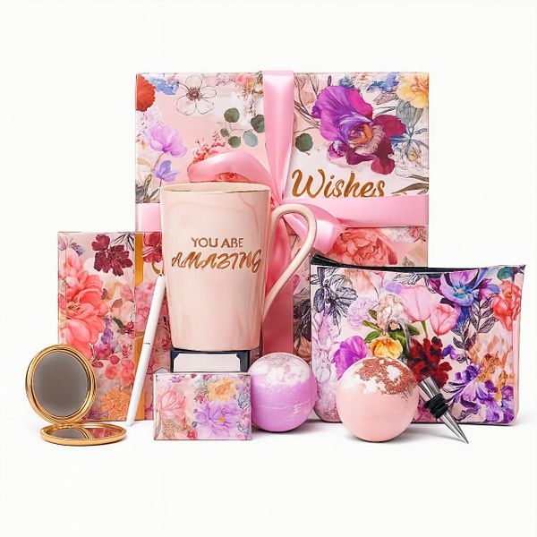 Flower Design Gift Spa Set for Her-Birthday Anniversary All Occasions 9 Pcs