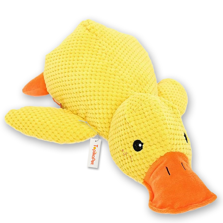 TopikaPet -Durable Yellow Duck Dog Toy for Aggressive Chewers with Squeaker Image