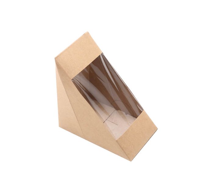 10 PCK Sandwich Wedge Kraft with Window