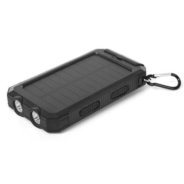 13000mAh Solar Powered Power Bank - Dual USB Output &amp; Flashlight - Orange