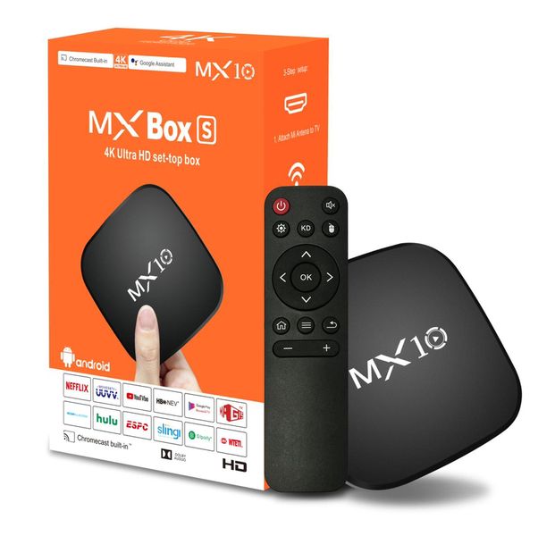 MX10 Smart TV Box,4K Ultra HD video &amp; High-speed WiFi,with remote control