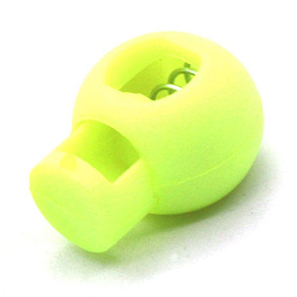 Spring Cord Lock Fluorescent Green Single Hole End Round Fastener
