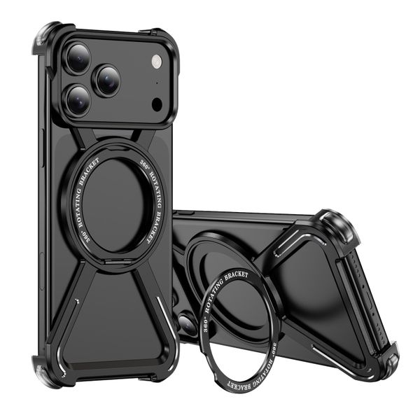 Magnetic Rotating Stand, Titanium Alloy Cases Compatibility With 17 Pro Max