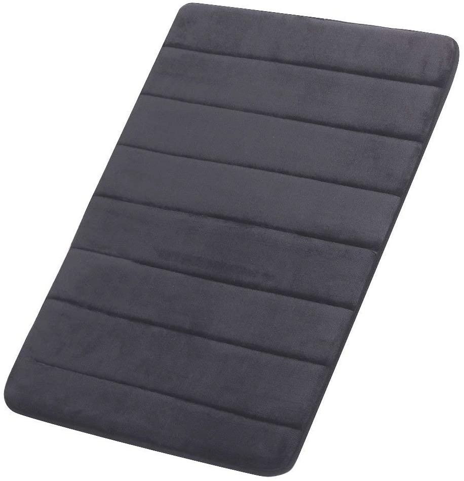 Luxury Memory Foam Bathroom Bath Mat Quick Dry Non Slip Dark Grey L