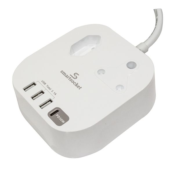 Smartsocket Compact USB Power Charging Hub With PD (Power Delivery) - White