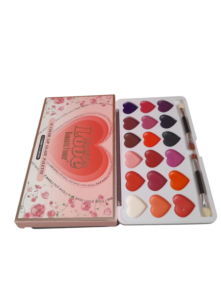 Romantic Flower 18 Colour Lip Glaze Palette