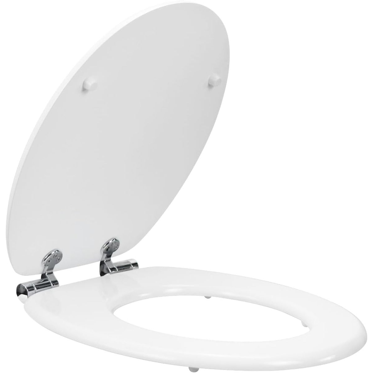 Toilet Seat Wood Toilet Seat Prevent Shifting with Zinc Alloy Hinges White