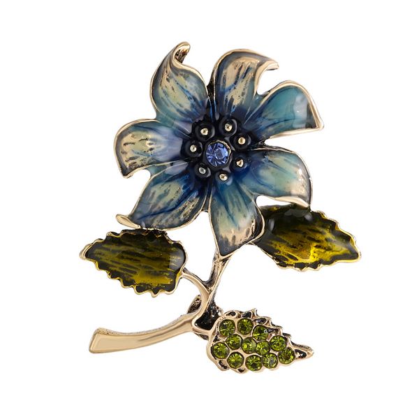 Blue Enamel Bloom Brooch image