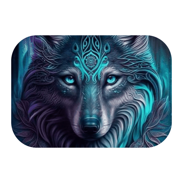 3D Blue Eye Wolf Printed Mouse Pad