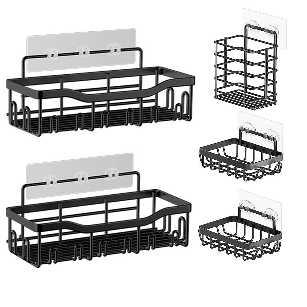 5-Pack Shower Caddy No-Drill Wall-Mounted Storage Shelves Organizer Rack