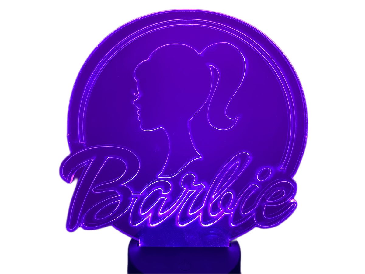 Barbie LED night light 3D Optical Illusion Multi-Coloured - Black Base Lamp | Shop Today. Get it