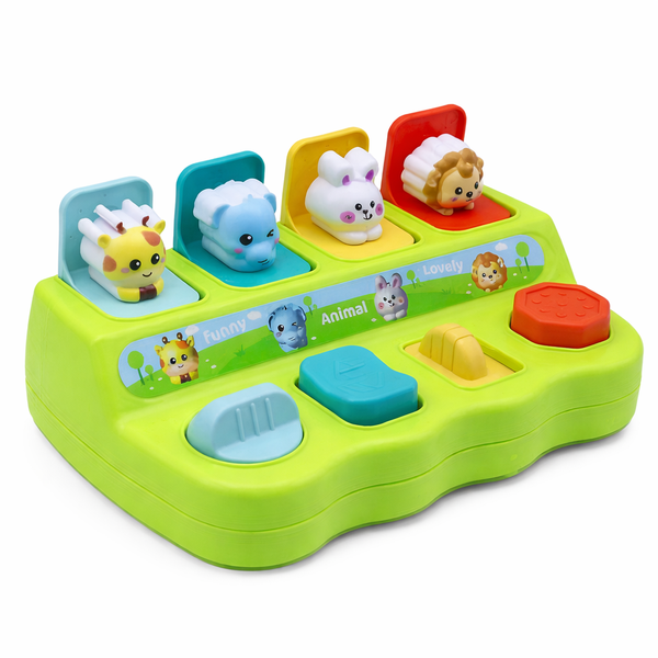 Interactive Pop-Up Animal Learning Toy for Toddlers 1-3 Years