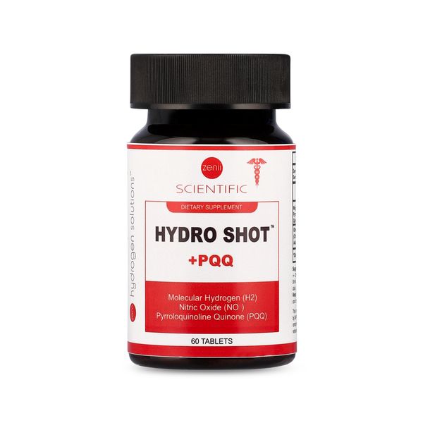 Hydro Shot + PQQ- Molecular Hydrogen (H2) + PQQ and Nitric Oxide Tablets