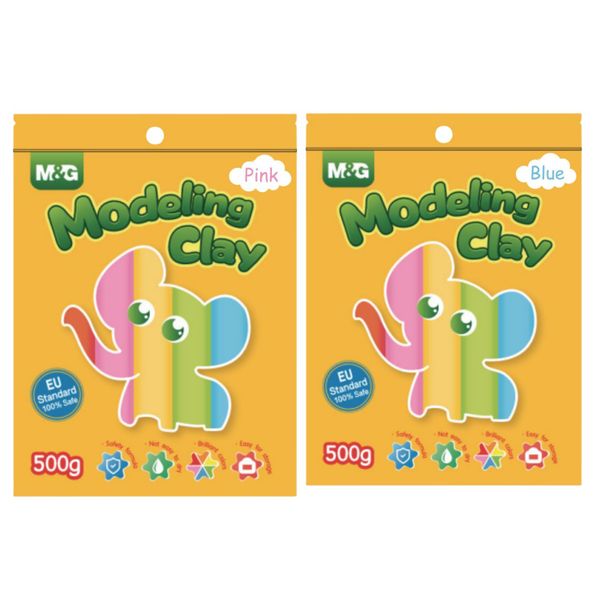 M&amp;G Single Colour Modelling Clay self sealing bag 500g 2 Pack