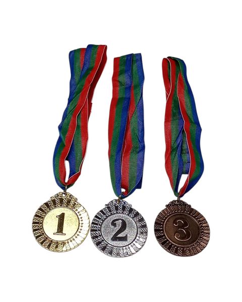 Sporting Medals Set - 1st Gold - 2nd Silver and 3rd Bronze - Set of 3