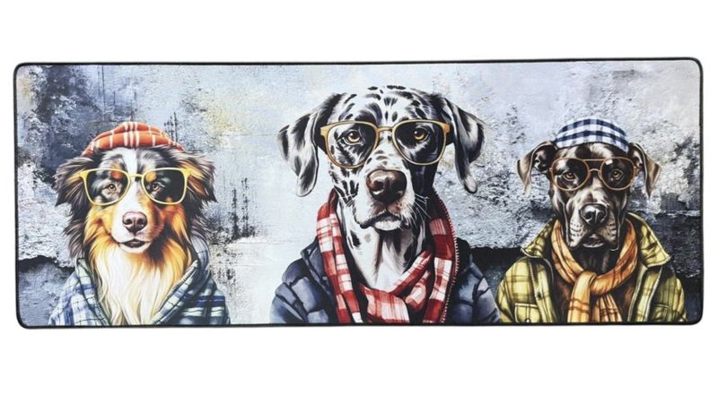Versatile Desk/Kitchen/Bar Mat - Warmly Dressed Dogs