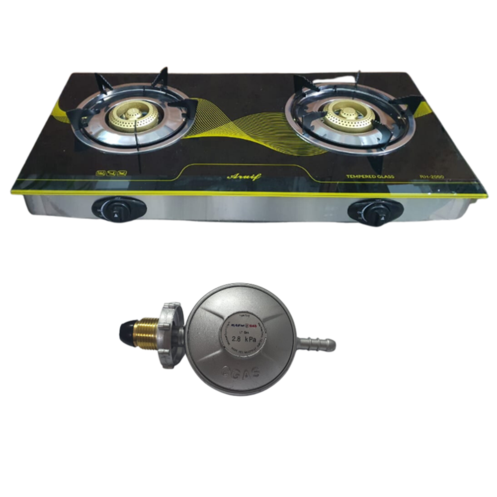 Master the Art of Cooking with Embedded Toughened Glass 2 Plate Gas