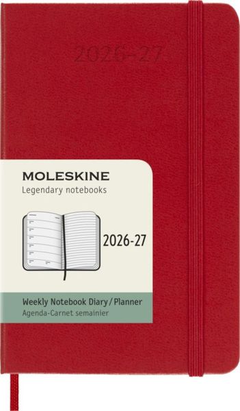 Moleskine 2027 18m Scarlet Red Pocket Weekly Hard