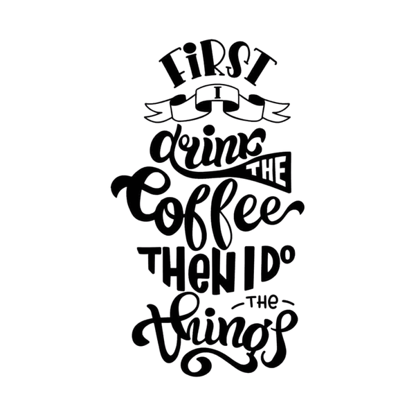 Inspirational Coffee-Themed Wall Sticker 55 x 94cm