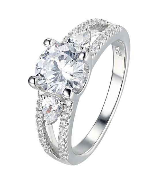 Sterling Silver Split Band Engagement Wedding Ring SR00006 | Buy Online ...
