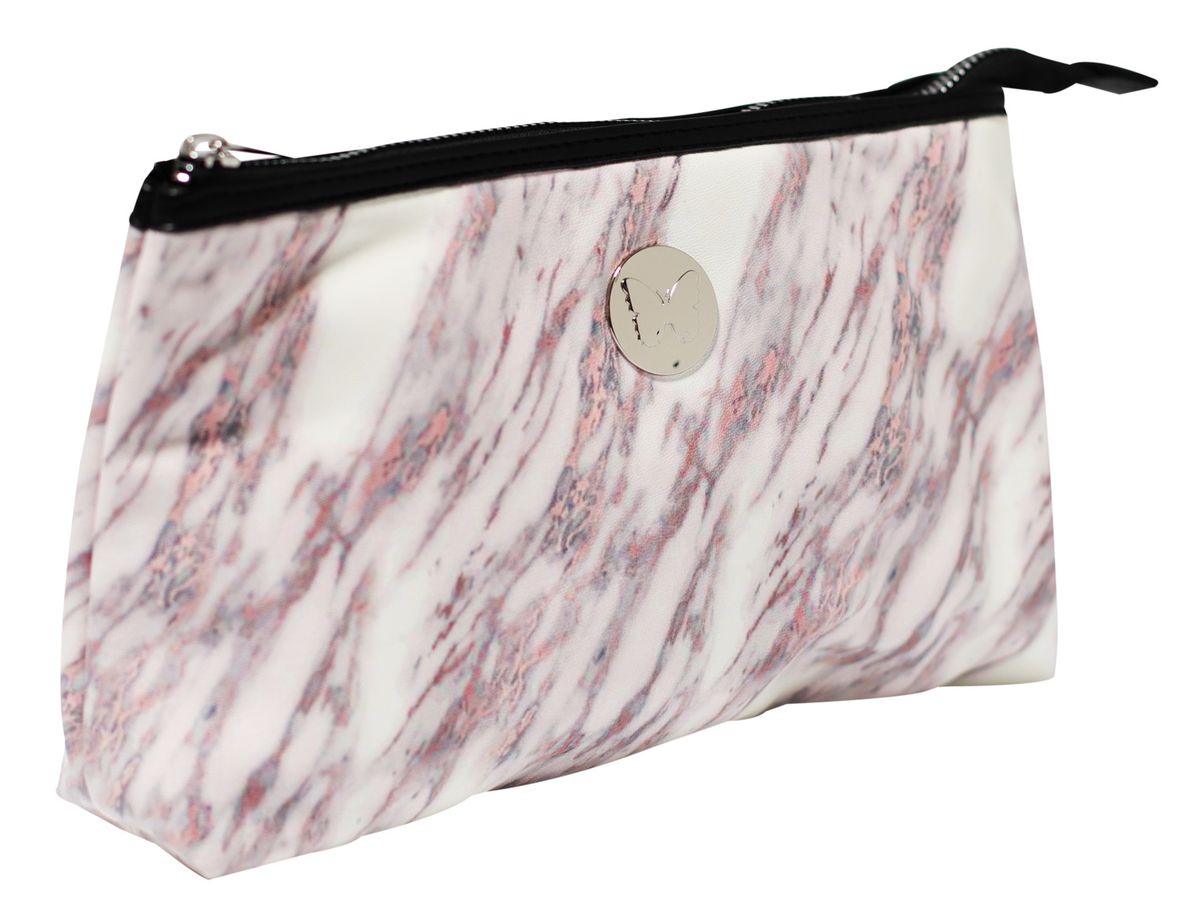 Butterfly Cosmetic Case - Marble Moments Rose (26x6x15cm)