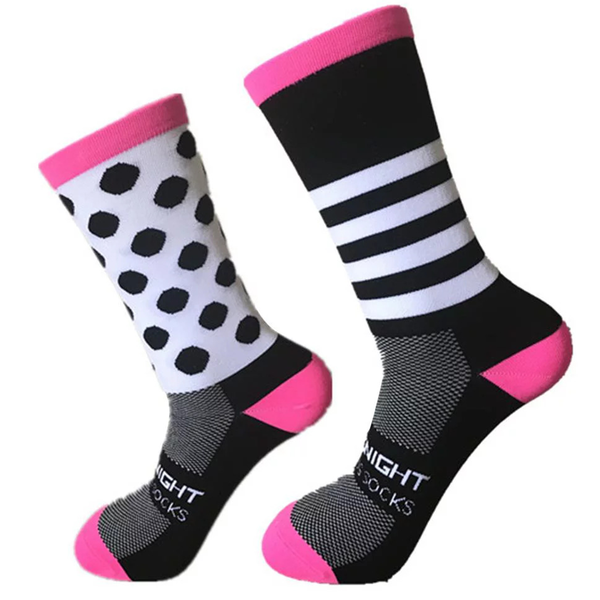 Men's Sport Socks Athletic Running Racing Cycling Crew Socks - Stripe Dot