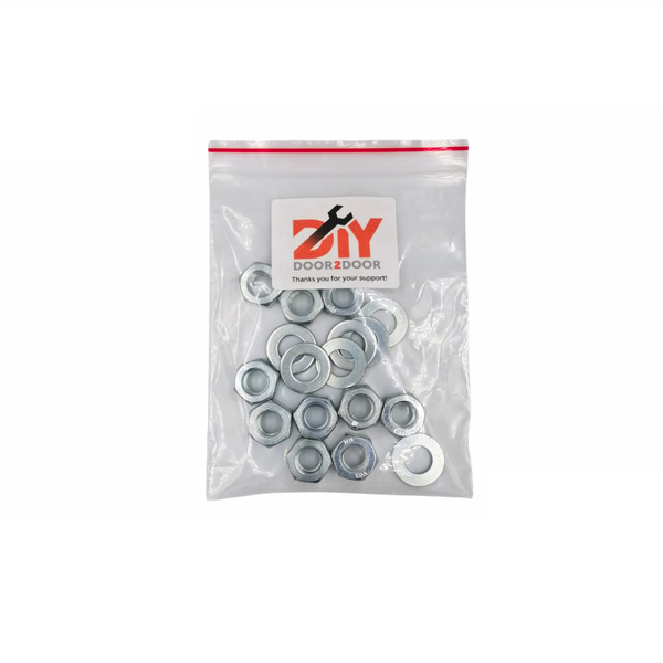 10 Piece M-8mm Hex Nut &amp; Flat Washers Set